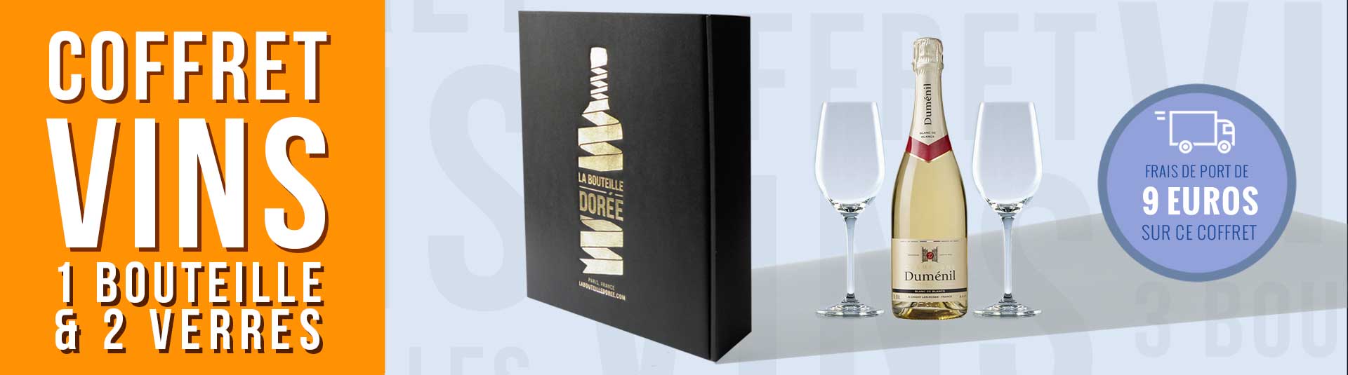 Coffret 1 bouteille de Champagne et 2 verres