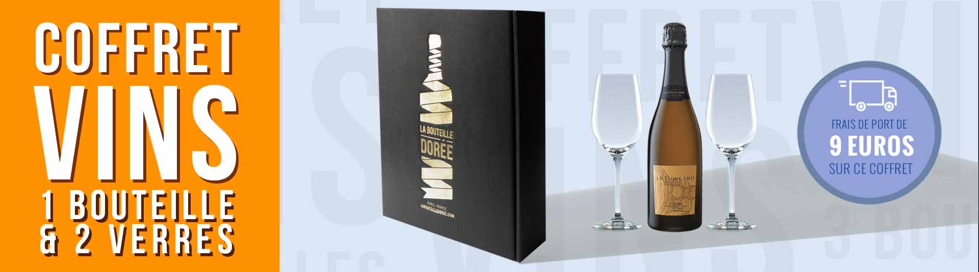 Coffret 1 bouteille de Champagne et 2 verres