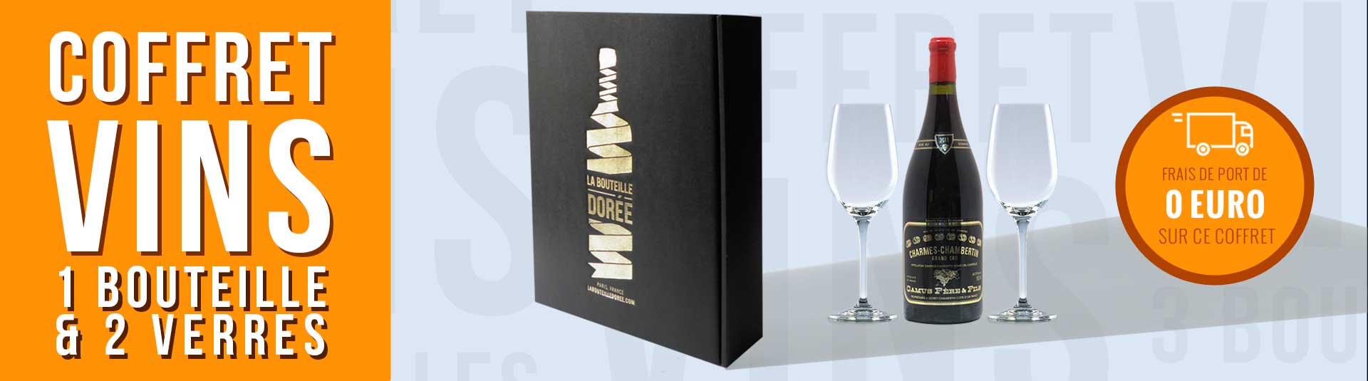 coffret vin Charmes Chambertin et 2 verres