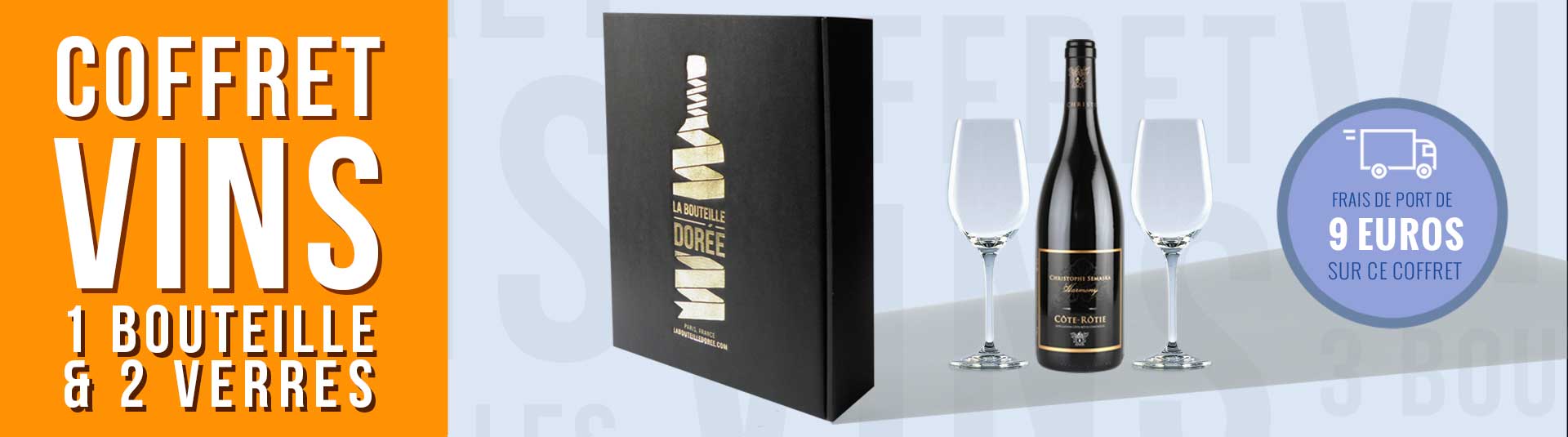 coffret vin Côte-Rôtie et 2 verres