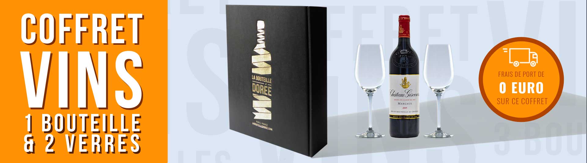 Coffret Margaux 2005 Grand Cru Classé et 2 verres