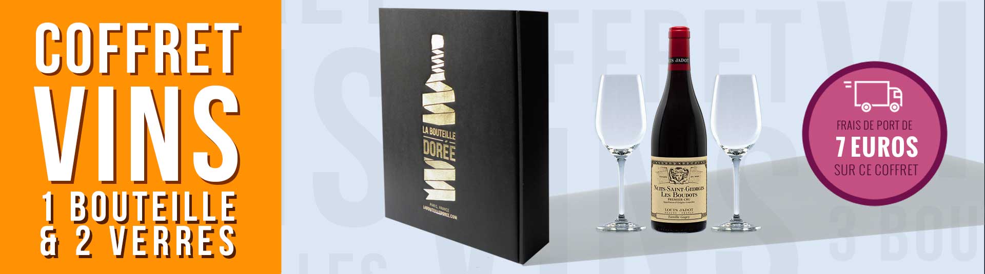 coffret vin Bourgogne Nuits-Saint-Georges 1er Cru et 2 verres