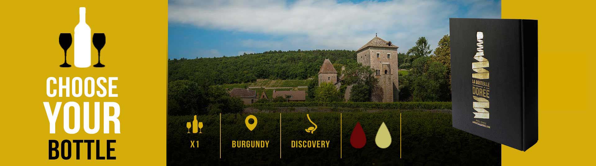 Create yoru own gift box with 1 bottle of Burgundy wine and 2 tasting glasses