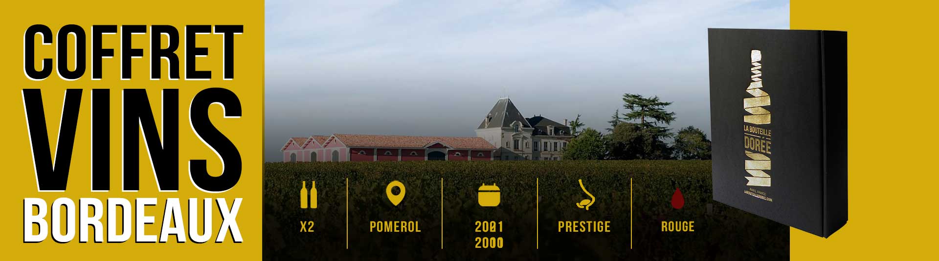 Coffret vin rouge Bordeaux Pomerol 2 bouteilles