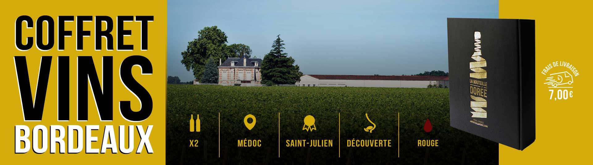 Coffret vin Bordeaux Saint-Julien 2 bouteilles