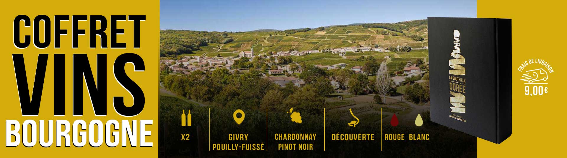 Coffret vin Bourgogne Givry et Pouilly-Fuissé 2 bouteilles