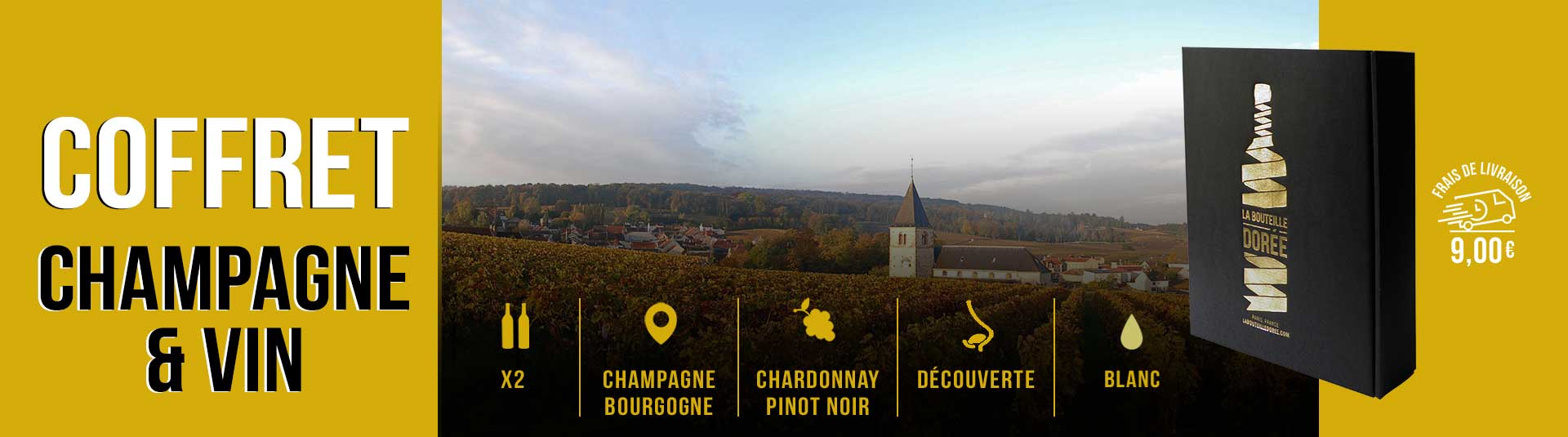 Coffret Champagne et vin 2 bouteilles
