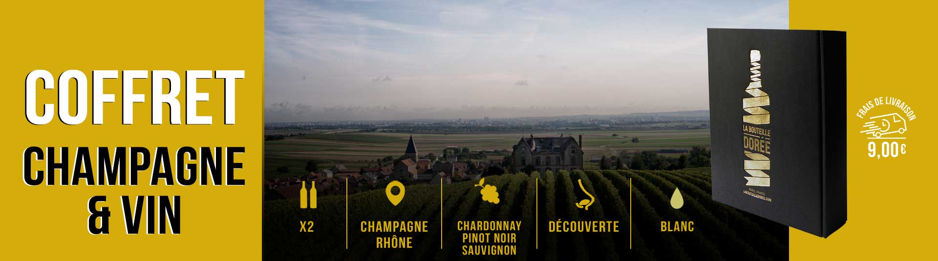 Coffret Champagne et vin 2 bouteilles