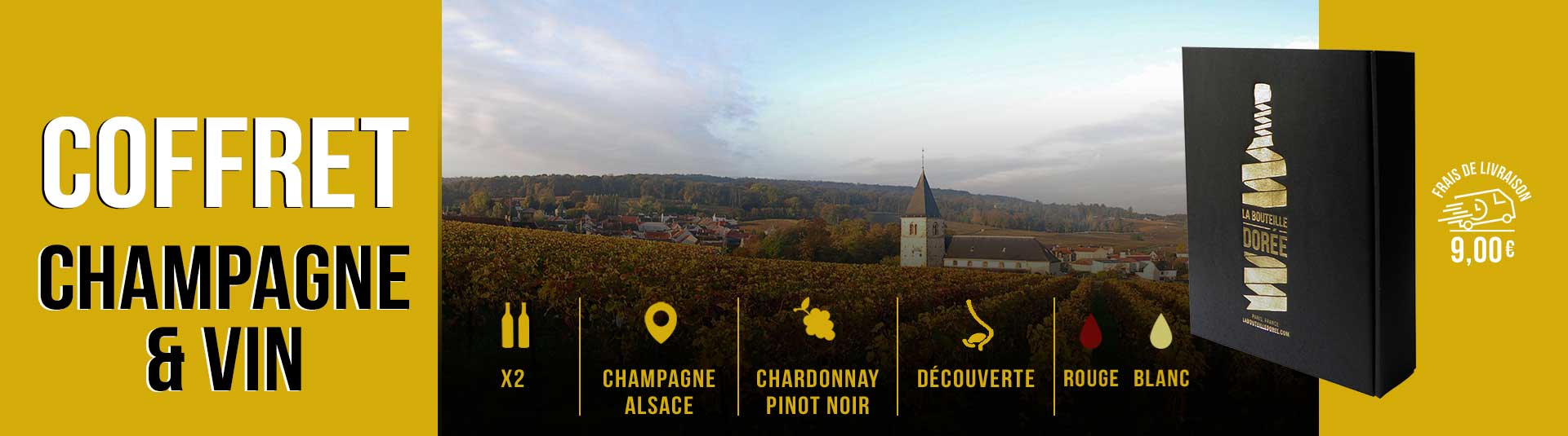 Coffret Champagne et vin 2 bouteilles