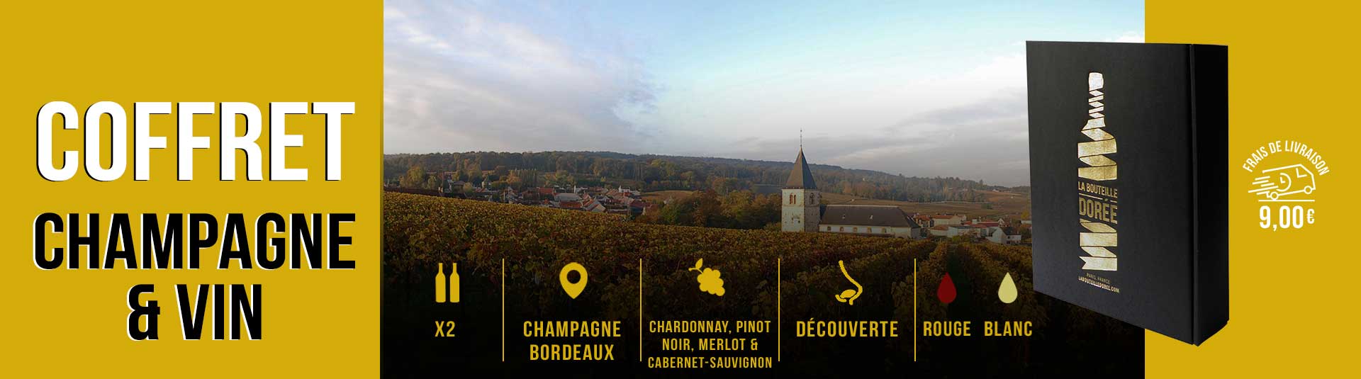 Coffret Champagne et vin 2 bouteilles