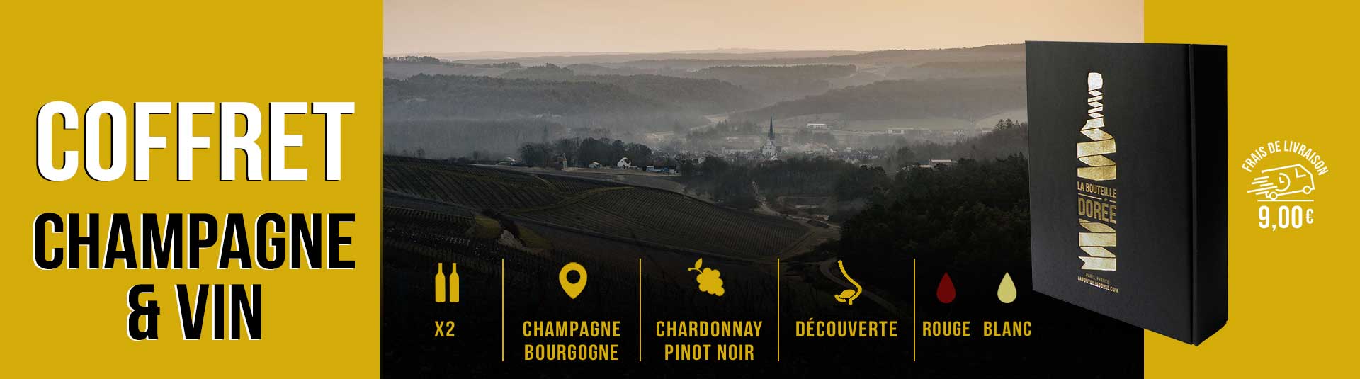 Coffret Champagne et vin 2 bouteilles
