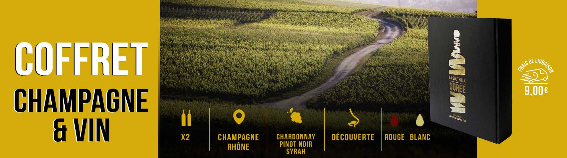 Coffret Champagne et vin 2 bouteilles