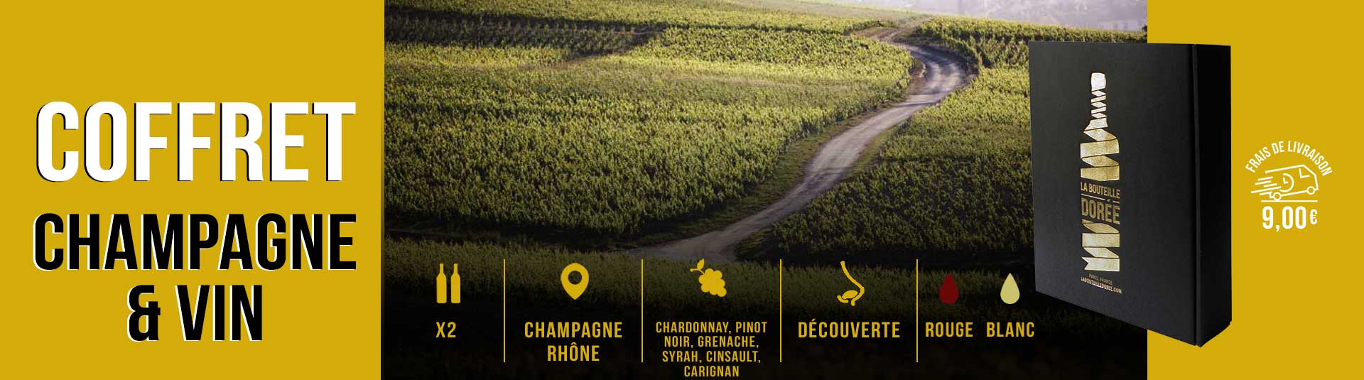 Coffret Champagne et vin 2 bouteilles