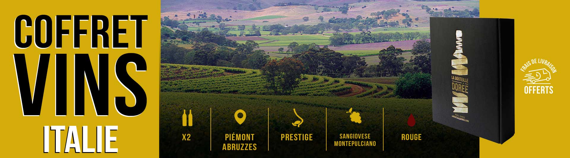Coffret vin rouge Italie Prestige 2 bouteilles