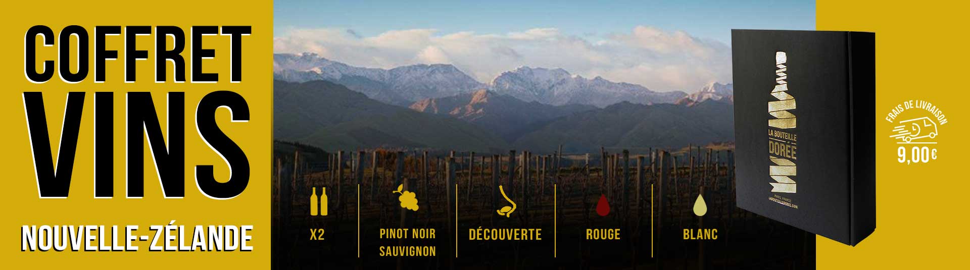 Coffret vin BIO Nouvelle-Zélande 2 bouteilles Coffret vin Nouvelle-Zélande 2 bouteilles