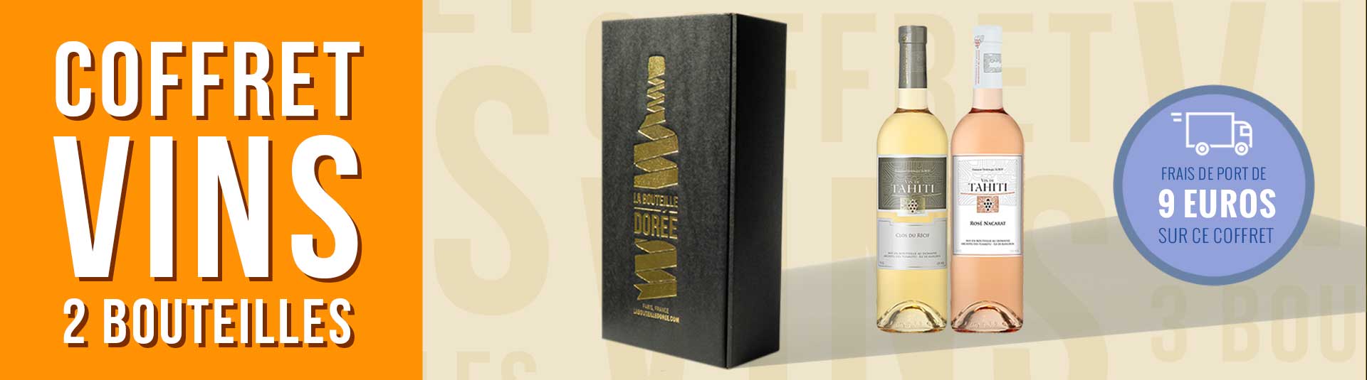 Coffret vin blanc et rosé Tahiti 2 bouteilles