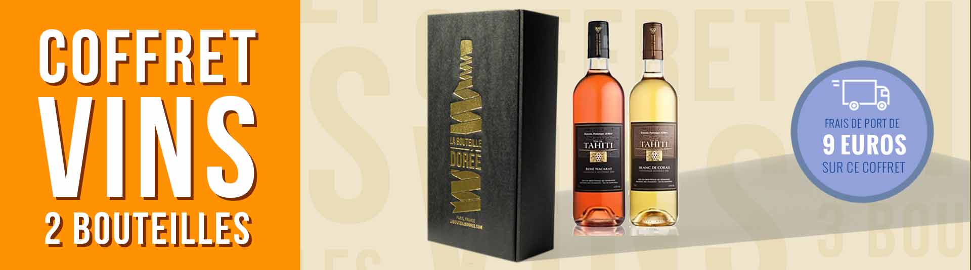 Cofffret vin blanc et rosé Tahiti 2 bouteilles Cofffret vin blanc et rosé Tahiti 2 bouteilles