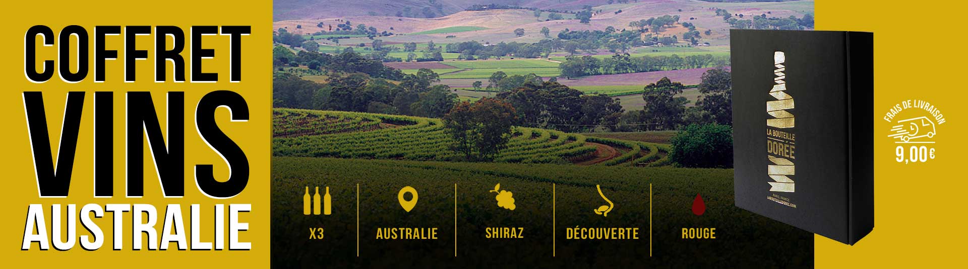 Coffret vin Australie Shiraz Sélection 3 bouteilles