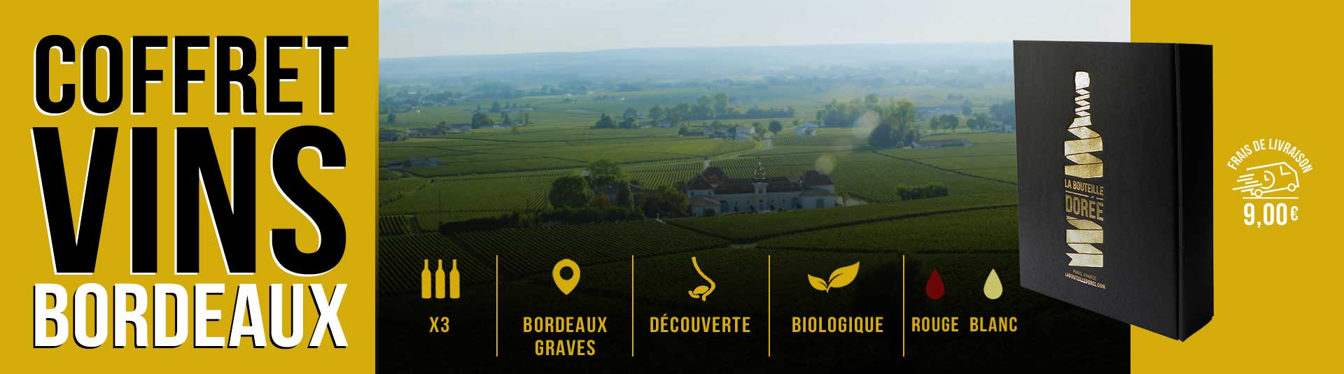 coffret vin Bordeaux Agriculture Biologique 3 bouteilles