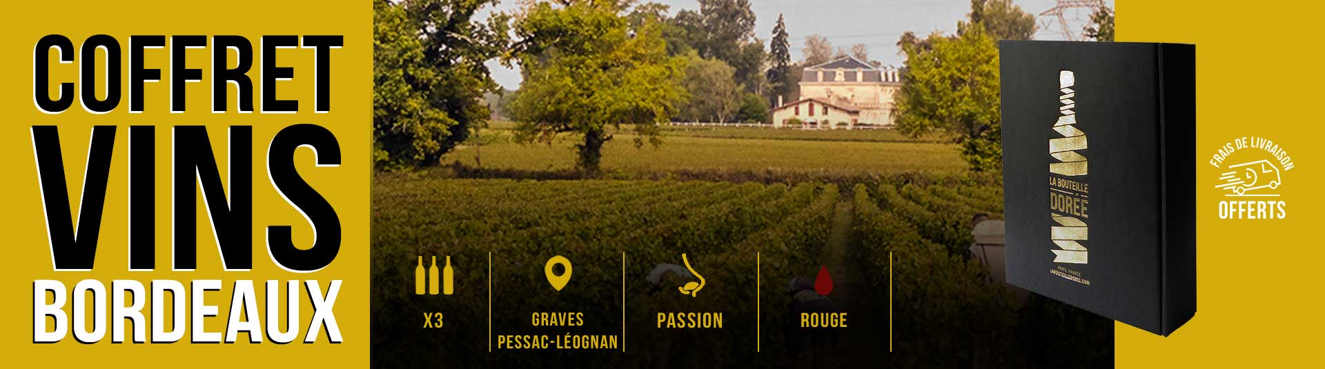 Coffret vin Bordeaux Pessac-Léognan 3 bouteilles