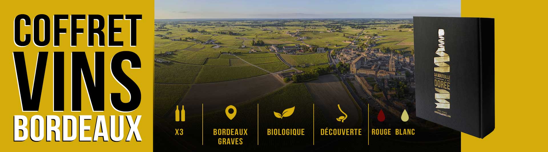 Coffret vin Bordeaux Découverte 3 bouteilles