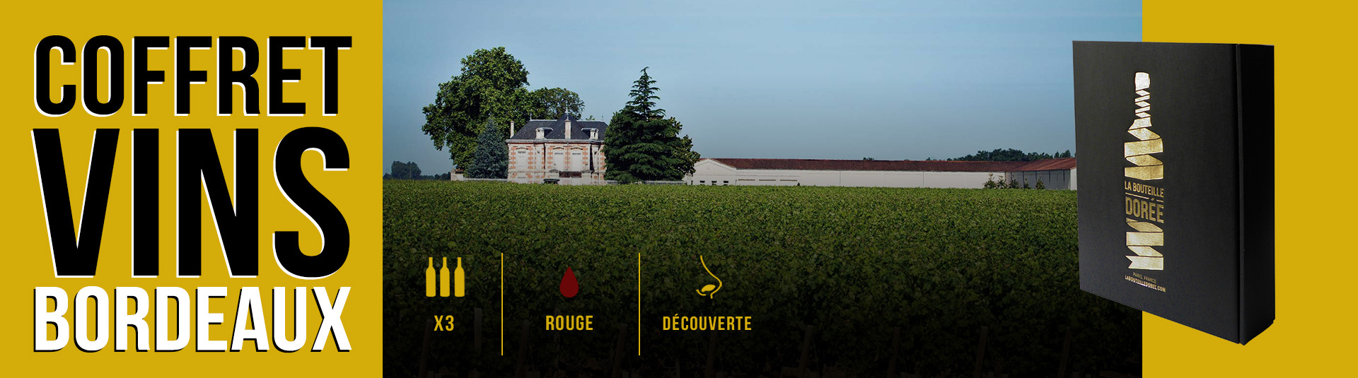 Coffret vin Bordeaux Découverte 3 bouteilles