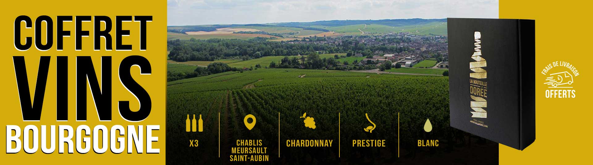 Coffret vin blanc Bourgogne Prestige 3 bouteilles