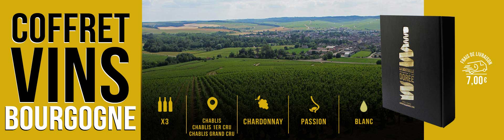 Coffret vin blanc Chablis Passion 3 bouteilles