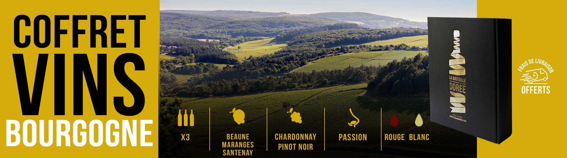 Coffret vin Bourgogne Côte de Beaune Sélection 3 bouteilles