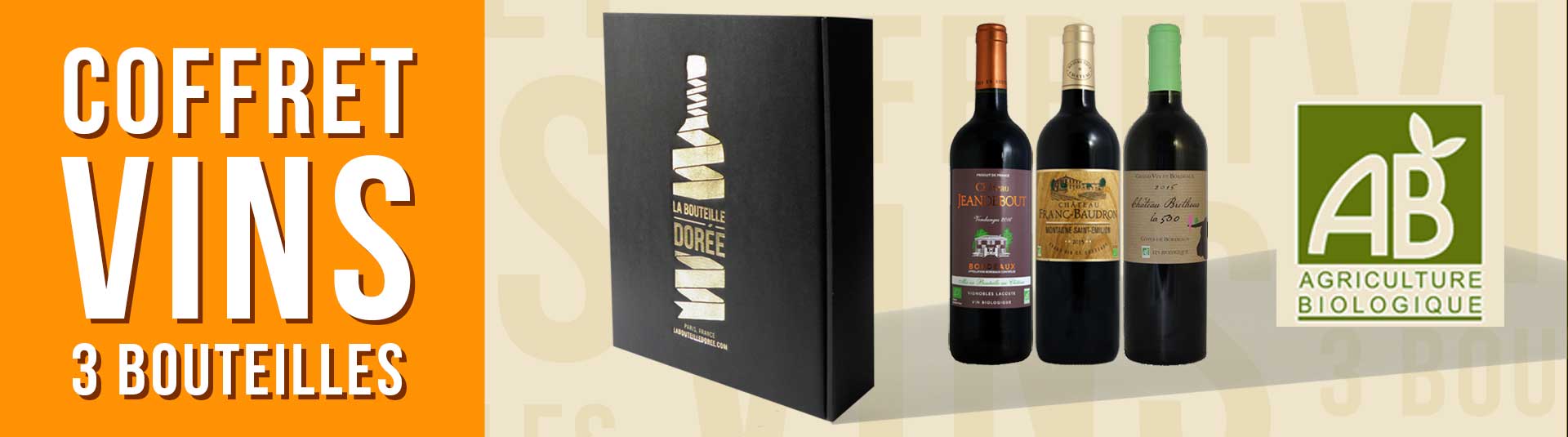coffret vin Bordeaux Agriculture Biologique 3 bouteilles coffret vin Bordeaux Agriculture Biologique 3 bouteilles