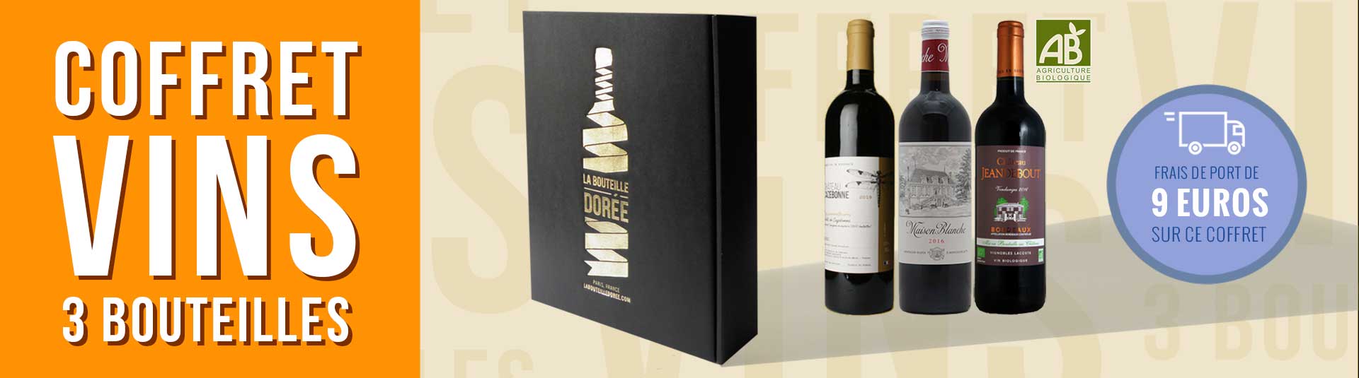 coffret vin Bordeaux Agriculture Biologique 3 bouteilles coffret vin Bordeaux Agriculture Biologique 3 bouteilles