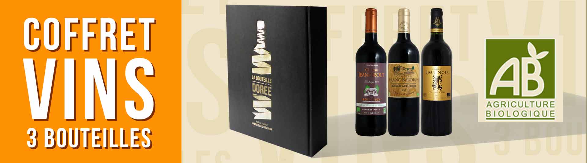 coffret vin Bordeaux Agriculture Biologique 3 bouteilles coffret vin Bordeaux Agriculture Biologique 3 bouteilles