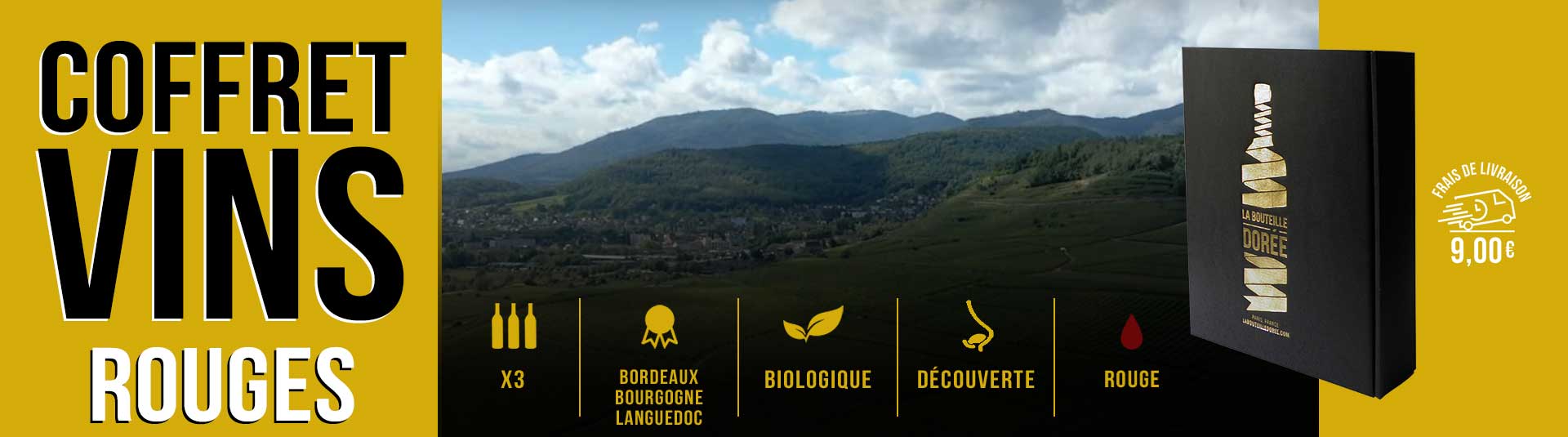 Coffret vin rouge Agriculture Biologique 3 bouteilles