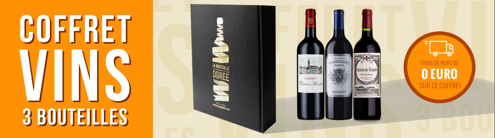 Coffret vin rouge Bordeaux Pomerol 3 bouteilles