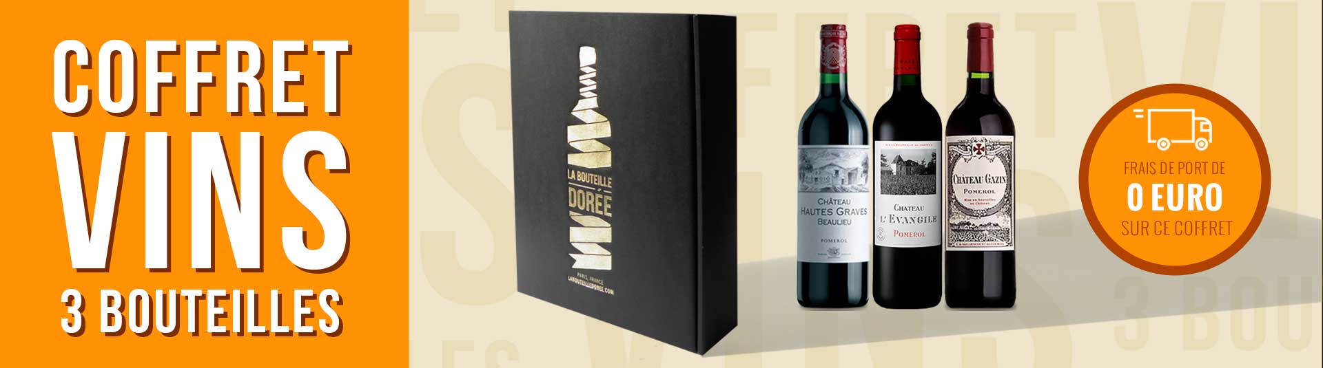 Coffret vin rouge Bordeaux Saint-Emilion 3 bouteilles Coffret vin rouge Bordeaux Pomerol 3 bouteilles