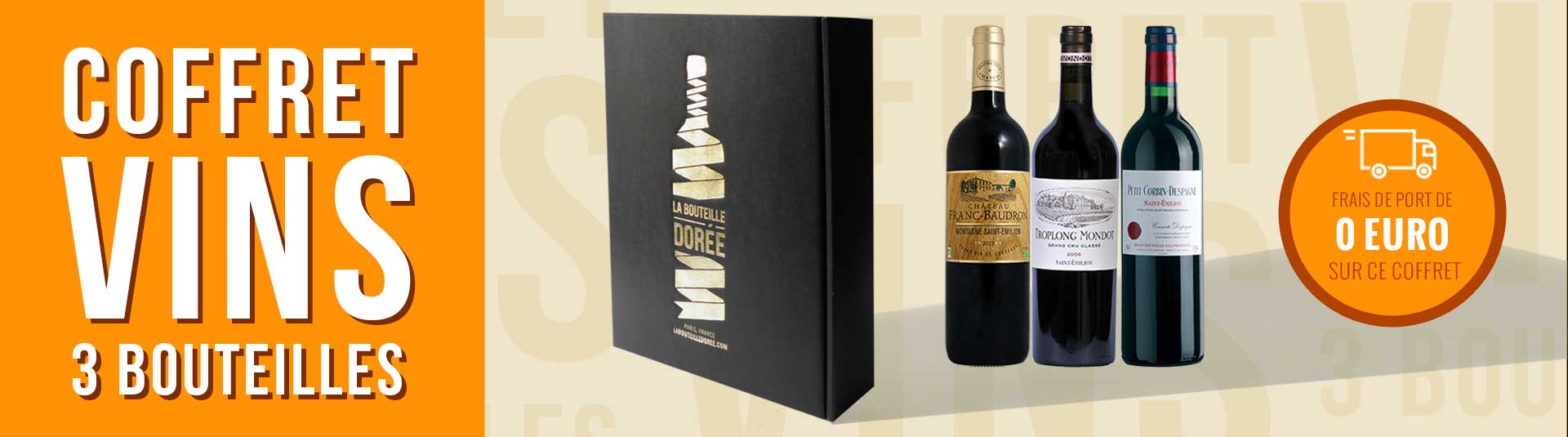 Coffret vin rouge Bordeaux Saint-Emilion 3 bouteilles Coffret vin rouge Bordeaux Saint-Emilion 3 bouteilles