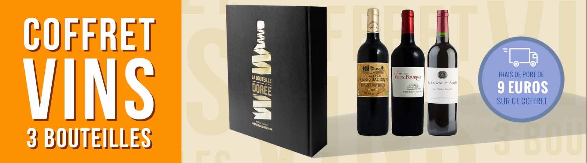 Coffret vin rouge Bordeaux Saint-Emilion 3 bouteilles Coffret vin rouge Bordeaux Saint-Emilion 3 bouteilles