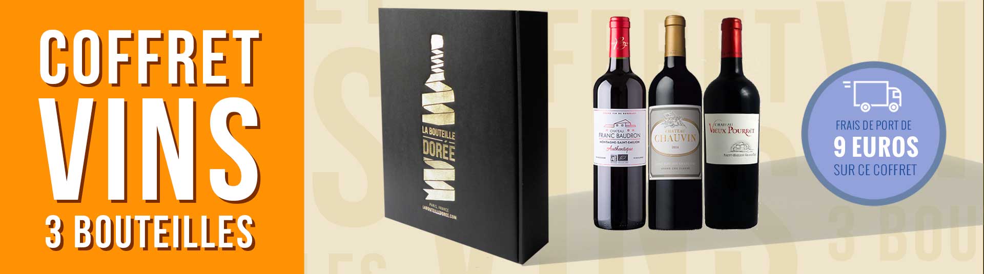 Coffret vin rouge Bordeaux Saint-Emilion 3 bouteilles