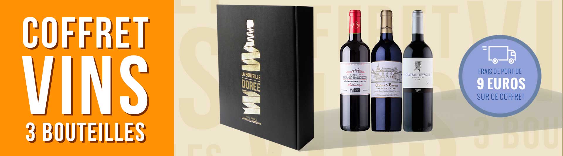 Coffret vin rouge Bordeaux Saint-Emilion 3 bouteilles