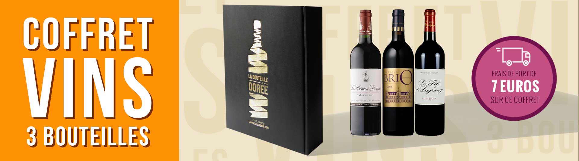 coffret vin Bordeaux seconds vins 3 bouteilles