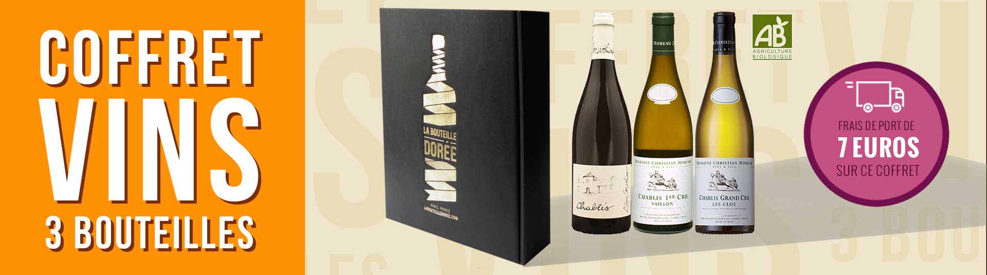 Coffret vin blanc Chablis Passion 3 bouteilles Coffret vin blanc Chablis Passion 3 bouteilles