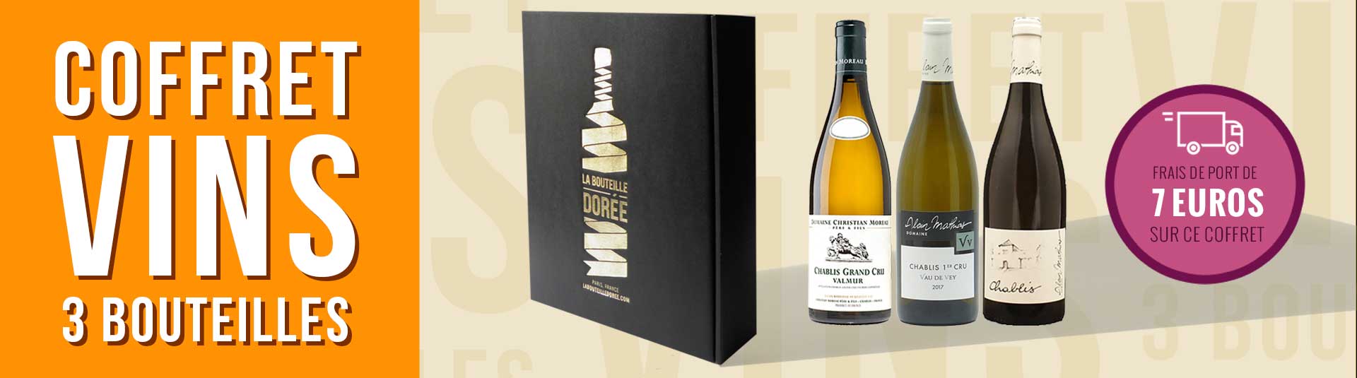 Coffret vin blanc Chablis Passion 3 bouteilles Coffret vin blanc Chablis Passion 3 bouteilles