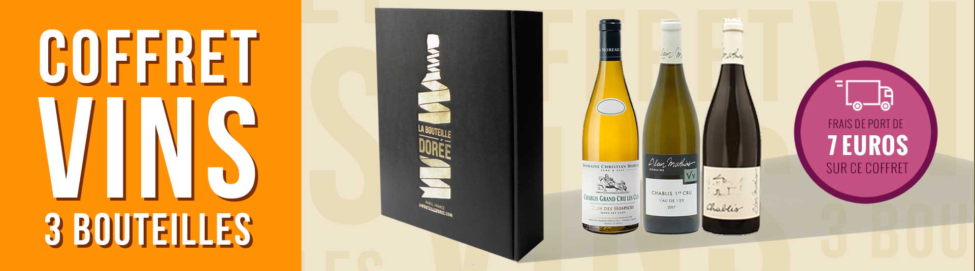 Coffret vin blanc Chablis Passion 3 bouteilles Coffret vin blanc Chablis Passion 3 bouteilles