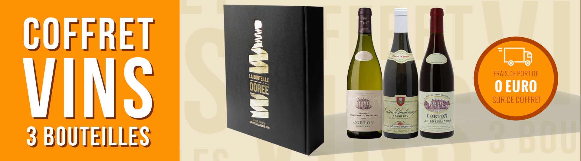 Coffret vin Prestige 3 bouteilles Bourgogne Corton Coffret vin Prestige 3 bouteilles Bourgogne Corton