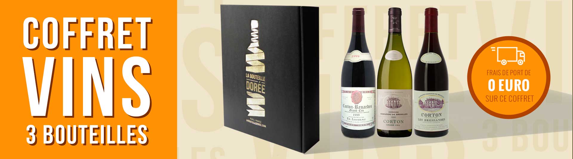 Coffret vin Prestige 3 bouteilles Bourgogne Corton Coffret vin Prestige 3 bouteilles Bourgogne Corton