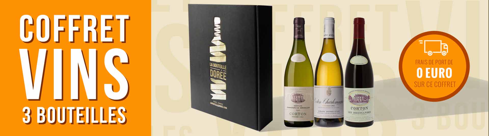 Coffret vin Prestige 3 bouteilles Bourgogne Corton Coffret vin Prestige 3 bouteilles Bourgogne Corton