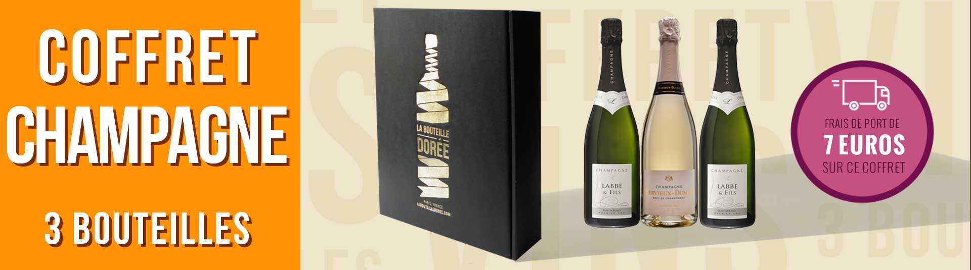 Coffret Champagne Blanc de blancs 3 bouteilles