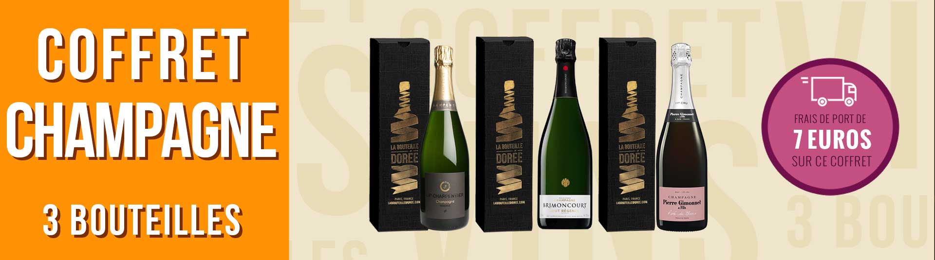Coffret Champagne Blanc de blancs 3 bouteilles Coffret Champagne Découverte 3 bouteilles