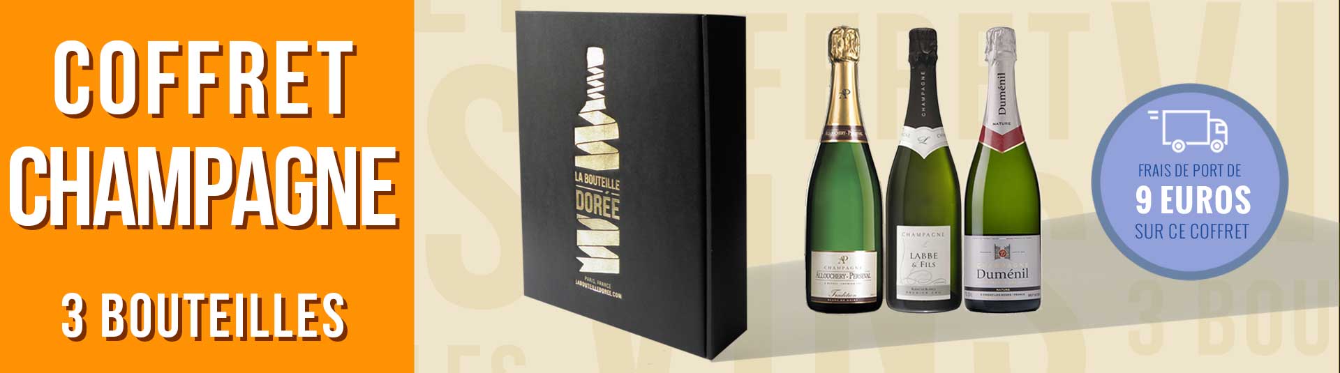Coffret Champagne Nature Extra-Brut et Brut 3 bouteilles