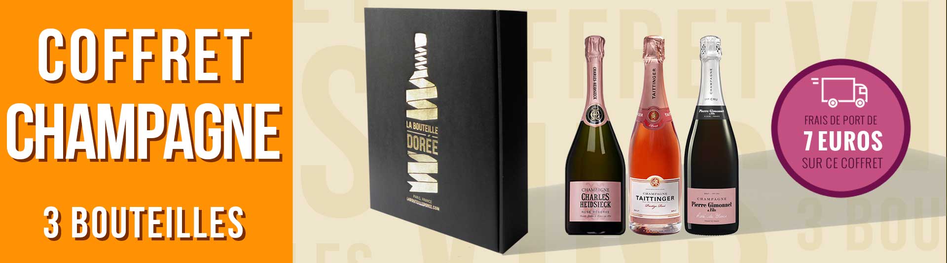 Coffret Champagne Rosé Prestige 3 bouteilles